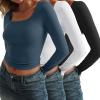 imageAUTOMET 3 Pack Womens Long Sleeve Shirts Fall Fashion Scoop Neck Crop Tops Basic Layer Slim Fit Y2K ClothesBlack white haze Blue