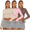 imageAUTOMET 3 Pack Womens Long Sleeve Shirts Y2K Going Out Crop Tops Cute Basic Slim Fitted Fall Fashion Outfits 2025 ClothesApricotpinkcoffegrey