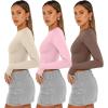 imageAUTOMET 3 Pack Womens Long Sleeve Shirts Y2K Going Out Crop Tops Cute Basic Slim Fitted Fall Fashion Outfits 2025 ClothesApricotpinkcoffegrey