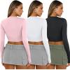 imageAUTOMET 3 Pack Womens Long Sleeve Shirts Y2K Going Out Crop Tops Cute Basic Slim Fitted Fall Fashion Outfits 2025 ClothesPinkwhiteblack