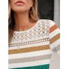 imageAUTOMET 34 Length Sleeve Womens Tops Lace Business Dressy Casual Blouses Spring Summer Fall Trendy Cute Work T ShirtsColorful Stripe
