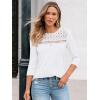 imageAUTOMET 34 Length Sleeve Womens Tops Lace Business Dressy Casual Blouses Spring Summer Fall Trendy Cute Work T ShirtsWhite