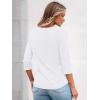 imageAUTOMET 34 Length Sleeve Womens Tops Lace Business Dressy Casual Blouses Spring Summer Fall Trendy Cute Work T ShirtsWhite