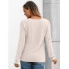 imageAUTOMET Long Sleeve Henley Shirts Womens Business Casual Lightweight Tunic Sweater TopsAlmond