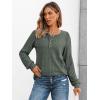 imageAUTOMET Long Sleeve Henley Shirts Womens Business Casual Lightweight Tunic Sweater TopsArmy Green