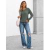 imageAUTOMET Long Sleeve Henley Shirts Womens Business Casual Lightweight Tunic Sweater TopsArmy Green