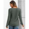 imageAUTOMET Long Sleeve Henley Shirts Womens Business Casual Lightweight Tunic Sweater TopsArmy Green