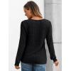 imageAUTOMET Long Sleeve Henley Shirts Womens Business Casual Lightweight Tunic Sweater TopsBlack
