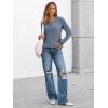 imageAUTOMET Long Sleeve Henley Shirts Womens Business Casual Lightweight Tunic Sweater TopsDusty Blue