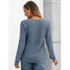 imageAUTOMET Long Sleeve Henley Shirts Womens Business Casual Lightweight Tunic Sweater TopsDusty Blue