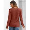 imageAUTOMET Long Sleeve Henley Shirts Womens Business Casual Lightweight Tunic Sweater TopsMaple