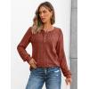 imageAUTOMET Long Sleeve Henley Shirts Womens Business Casual Lightweight Tunic Sweater TopsMaple