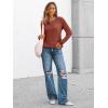 imageAUTOMET Long Sleeve Henley Shirts Womens Business Casual Lightweight Tunic Sweater TopsMaple