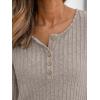 imageAUTOMET Long Sleeve Henley Shirts Womens Business Casual Lightweight Tunic Sweater TopsTan