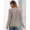 imageAUTOMET Long Sleeve Henley Shirts Womens Business Casual Lightweight Tunic Sweater TopsTan