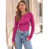 imageAUTOMET Long Sleeve Shirts Basic TopsHot Pink