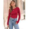 imageAUTOMET Long Sleeve Shirts Basic TopsRed