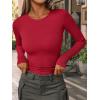 imageAUTOMET Long Sleeve Shirts Basic TopsRed