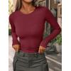imageAUTOMET Long Sleeve Shirts Basic TopsWine Red
