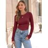 imageAUTOMET Long Sleeve Shirts Basic TopsWine Red