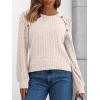 imageAUTOMET Long Sleeve Shirts Womens Lace Lightweight Sweaters Fall Business Dressy Casual TopsApricot