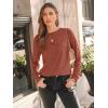 imageAUTOMET Long Sleeve Shirts for Women Basic Business Casual Tops Work Clothes 2025 Fall Fashion OutfitsRust
