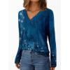 imageAUTOMET Long Sleeve Shirts for Women Tops V Neck Casual Top Comfortable Shirt Soft Basic Tees Women BlousesBlueprint