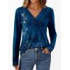 imageAUTOMET Long Sleeve Shirts for Women Tops V Neck Casual Top Comfortable Shirt Soft Basic Tees Women BlousesBlueprint