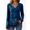 imageAUTOMET Long Sleeve Shirts for Women Tops V Neck Casual Top Comfortable Shirt Soft Basic Tees Women BlousesBlueprint