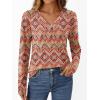 imageAUTOMET Long Sleeve Shirts for Women Tops V Neck Casual Top Comfortable Shirt Soft Basic Tees Women BlousesBohoprint2