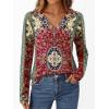 imageAUTOMET Long Sleeve Shirts for Women Tops V Neck Casual Top Comfortable Shirt Soft Basic Tees Women BlousesBohoprint4