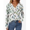 imageAUTOMET Long Sleeve Shirts for Women Tops V Neck Casual Top Comfortable Shirt Soft Basic Tees Women BlousesLeafprint