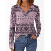 imageAUTOMET Long Sleeve Shirts for Women Tops V Neck Casual Top Comfortable Shirt Soft Basic Tees Women BlousesPurpleprint