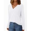 imageAUTOMET Long Sleeve Shirts for Women Tops V Neck Casual Top Comfortable Shirt Soft Basic Tees Women BlousesWhite