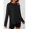 imageAUTOMET Long Sleeve Workout Tops for Women Athletic UPF 50 Sun Rash Guard Shirts Running SPF Gym Quick Dry ClothesBlack