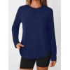 imageAUTOMET Long Sleeve Workout Tops for Women Athletic UPF 50 Sun Rash Guard Shirts Running SPF Gym Quick Dry ClothesNavy