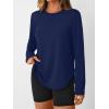imageAUTOMET Long Sleeve Workout Tops for Women Athletic UPF 50 Sun Rash Guard Shirts Running SPF Gym Quick Dry ClothesNavy