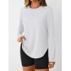 imageAUTOMET Long Sleeve Workout Tops for Women Athletic UPF 50 Sun Rash Guard Shirts Running SPF Gym Quick Dry ClothesWhite