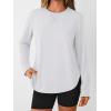 imageAUTOMET Long Sleeve Workout Tops for Women Athletic UPF 50 Sun Rash Guard Shirts Running SPF Gym Quick Dry ClothesWhite