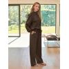 imageAUTOMET Lounge Sets for Women Sweatsuits 2 Piece Outfits 2025 Fall Drawstring Sweatshirt Wide Leg Sweatpants TracksuitCoffee