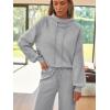 imageAUTOMET Lounge Sets for Women Sweatsuits 2 Piece Outfits 2025 Fall Drawstring Sweatshirt Wide Leg Sweatpants TracksuitGrey