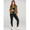 imageAUTOMET Puffer Vest Women Sleeveless Winter Cropped Outerwear Warm Puffy Lightweight Standup Collar Down with PocketsArmy Green