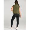 imageAUTOMET Puffer Vest Women Sleeveless Winter Cropped Outerwear Warm Puffy Lightweight Standup Collar Down with PocketsArmy Green