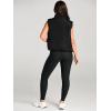 imageAUTOMET Puffer Vest Women Sleeveless Winter Cropped Outerwear Warm Puffy Lightweight Standup Collar Down with PocketsBlack