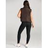 imageAUTOMET Puffer Vest Women Sleeveless Winter Cropped Outerwear Warm Puffy Lightweight Standup Collar Down with PocketsCoffee