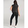 imageAUTOMET Puffer Vest Women Sleeveless Winter Cropped Outerwear Warm Puffy Lightweight Standup Collar Down with PocketsDarkgrey