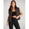 imageAUTOMET Puffer Vest Women Sleeveless Winter Cropped Outerwear Warm Puffy Lightweight Standup Collar Down with PocketsDarkgrey