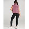 imageAUTOMET Puffer Vest Women Sleeveless Winter Cropped Outerwear Warm Puffy Lightweight Standup Collar Down with PocketsDarkpink