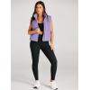 imageAUTOMET Puffer Vest Women Sleeveless Winter Cropped Outerwear Warm Puffy Lightweight Standup Collar Down with PocketsPurple