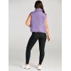 imageAUTOMET Puffer Vest Women Sleeveless Winter Cropped Outerwear Warm Puffy Lightweight Standup Collar Down with PocketsPurple
